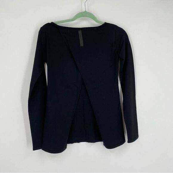 Network Women’s High Neck Slit Back Long Sleeve Knit Sweater Black Size XS - Picture 4 of 4